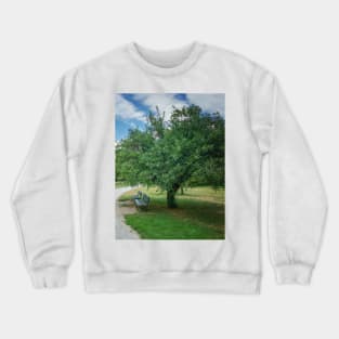 Park Green Tree Grass Sky Relax Bench Crewneck Sweatshirt